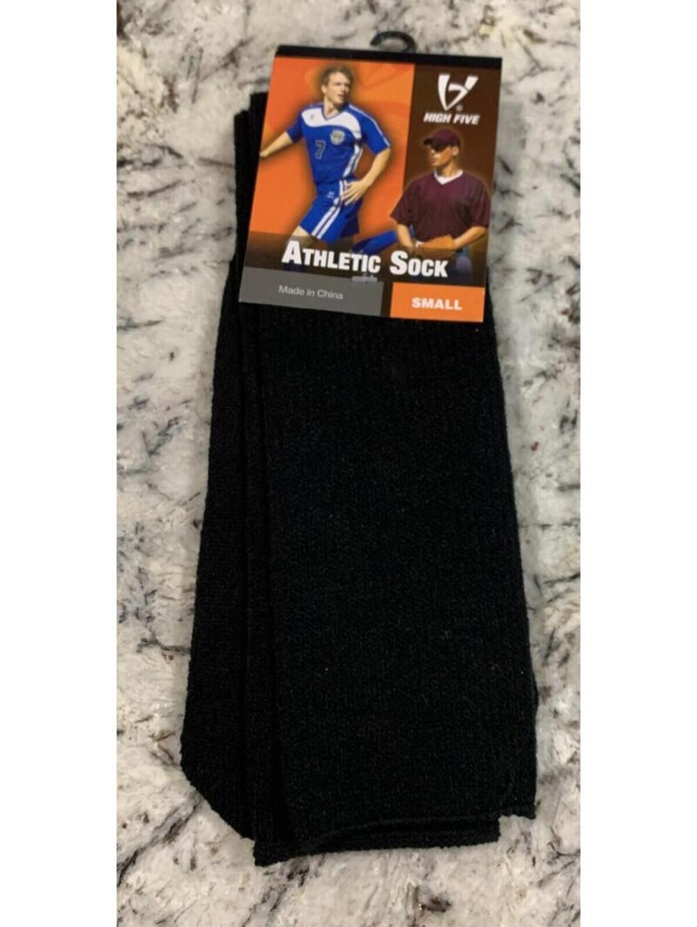 High Five Over the Calf Soccer Baseball Athletic Socks Size S Black 28030 New